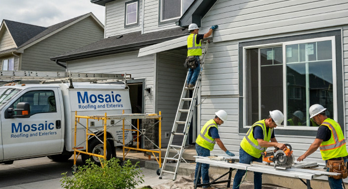 A house with new vinyl siding